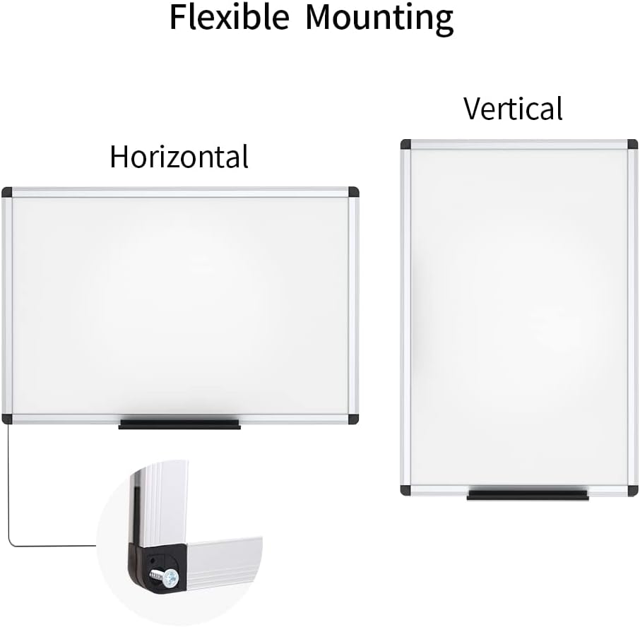 VIZ-PRO Dry Erase Board/Magnetic White Board, 48 X 32 Inches, Silver Aluminium Frame - Image 3