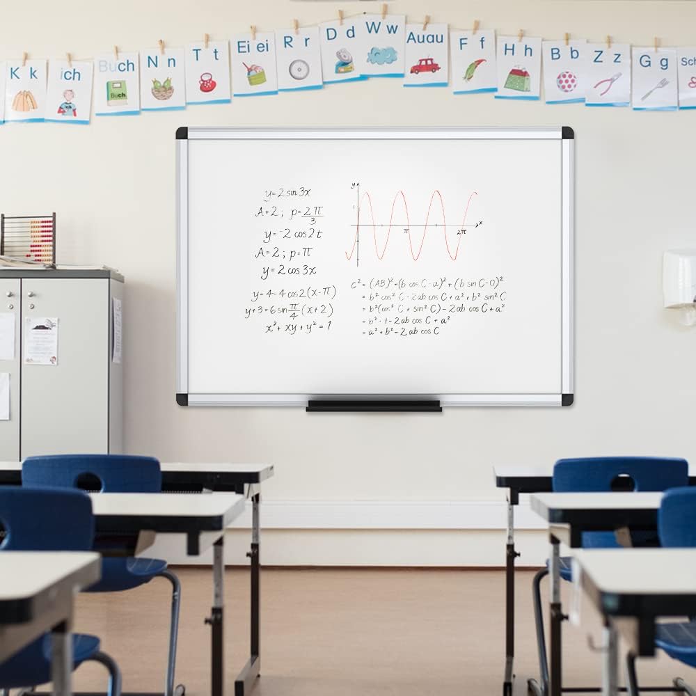 VIZ-PRO Dry Erase Board/Magnetic White Board, 48 X 32 Inches, Silver Aluminium Frame - Image 6