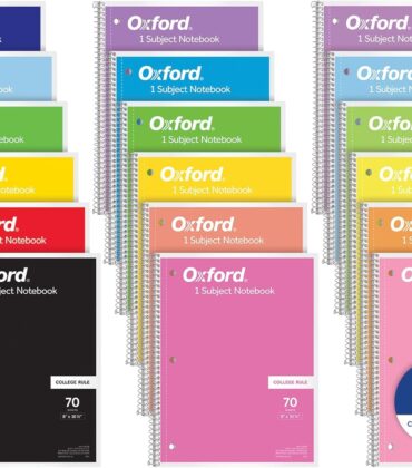 Oxford Spiral Notebooks, 18 Count Bulk Pack, 1 Subject, College Ruled Notebooks for School, 8 x 10.5 Inches, 70 Sheets, Assorted Colors, Back to School Supplies (65206)