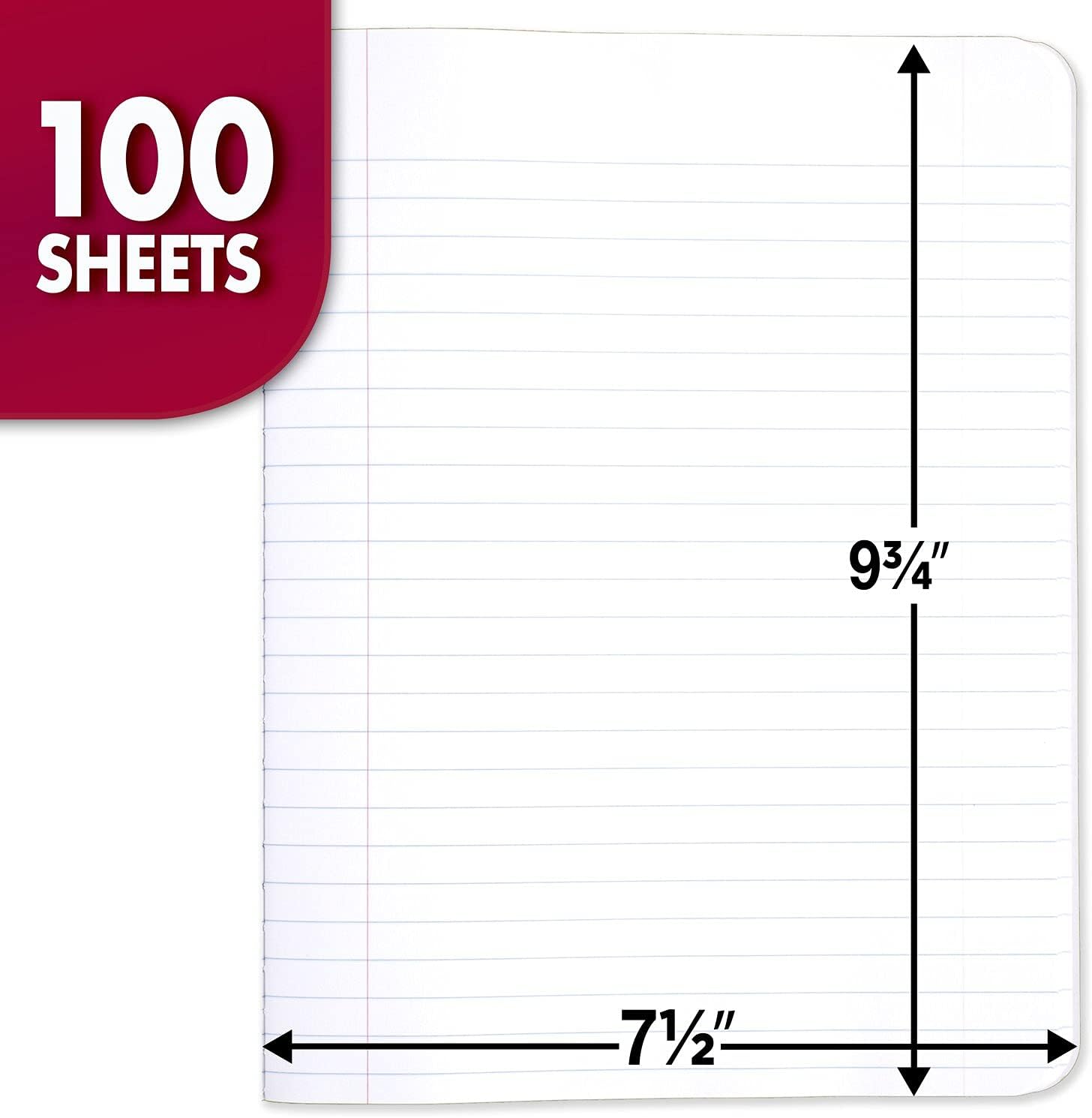 Mead Composition Notebook, Wide Ruled Paper, 7.5" x 9.75", 100 Sheets, Black Marble, 3 Pack (38301) - Image 2